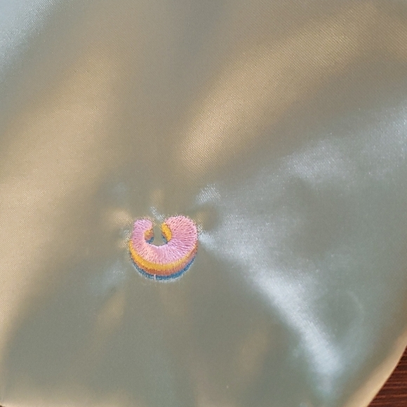 Cider Satiny Mini Bag in Light Green with an Embroidered "C" HandBag Style - Picture 2 of 8